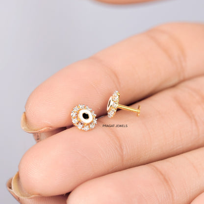 Eternal Halo Diamond Studs/Classic Circle Diamond Earrings/Radiant Halo Diamond Stud/NP1232