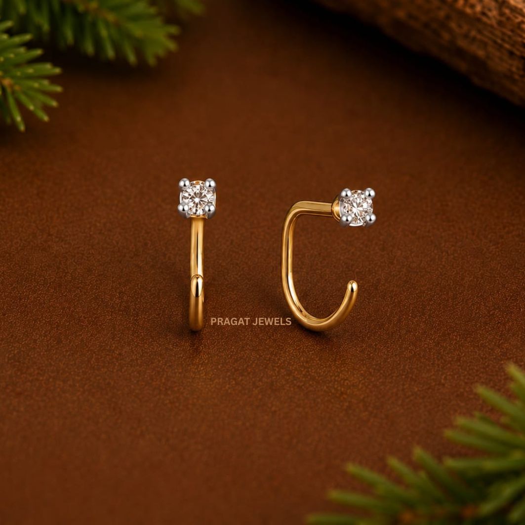 Celeste Spark Diamond Stud Earrings/Trio Brilliance Gold Stud Earrings/Classic Solitaire Diamond Studs/NP1403