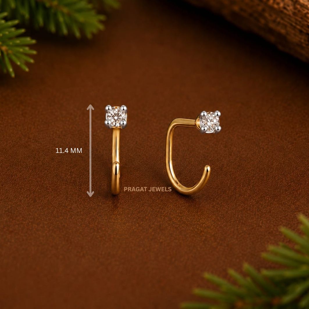 Celeste Spark Diamond Stud Earrings/Trio Brilliance Gold Stud Earrings/Classic Solitaire Diamond Studs/NP1403