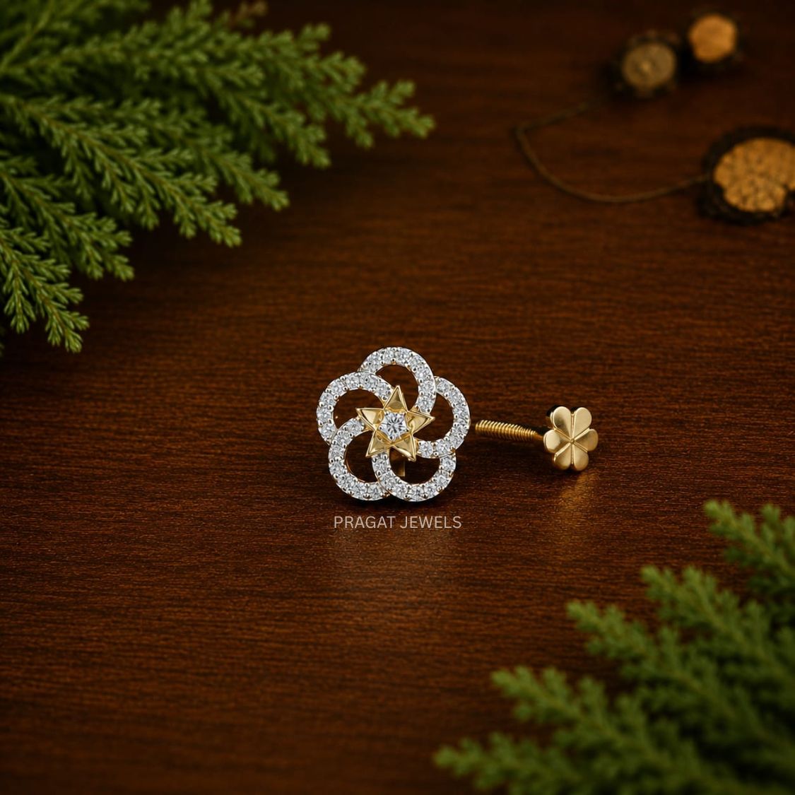 Celestial Bloom Gold Nose Pin/Star Blossom Gold Nose Pin/Twinkle Flower Nose Pin/NP1370