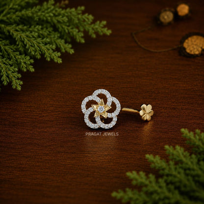 Celestial Bloom Gold Nose Pin/Star Blossom Gold Nose Pin/Twinkle Flower Nose Pin/NP1370