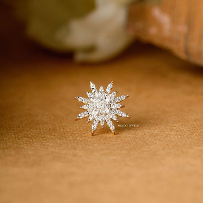 Indian Nose Stud Traditional Nose Stud Indian Nose pin Diamond Nose Piercing Unique Nose Stud  Yellow gold Nose Stud  Shape Nose Stud NP0987