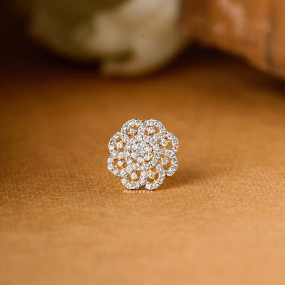 FLOWER NOSEPIN Indian Nose Stud Traditional Nose Stud Indian Nose Ring Diamond Nose Piercing NP0335