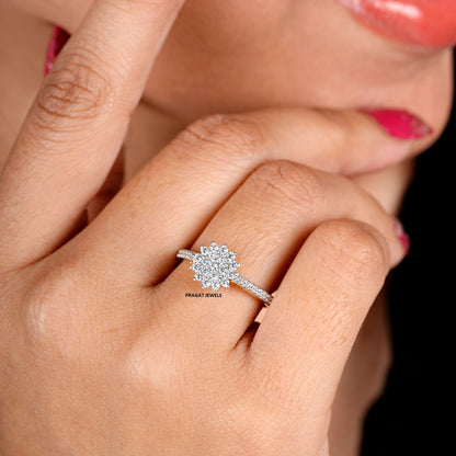 Flower Diamond Ring - PRAGAT JEWELS