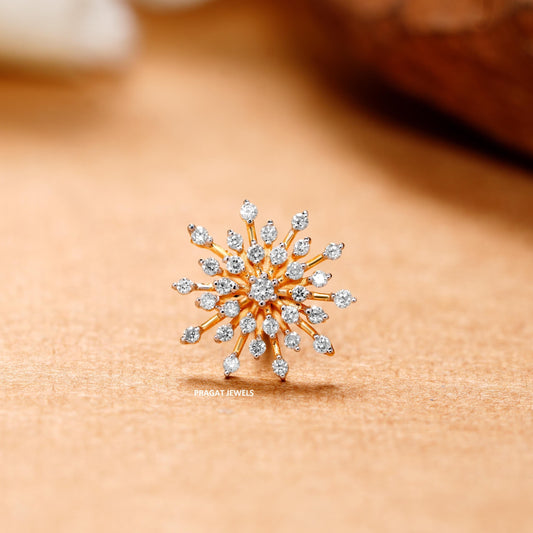 Stunning floral Diamond cocktail Nosepin for women Gift for The Percious One.NP1082