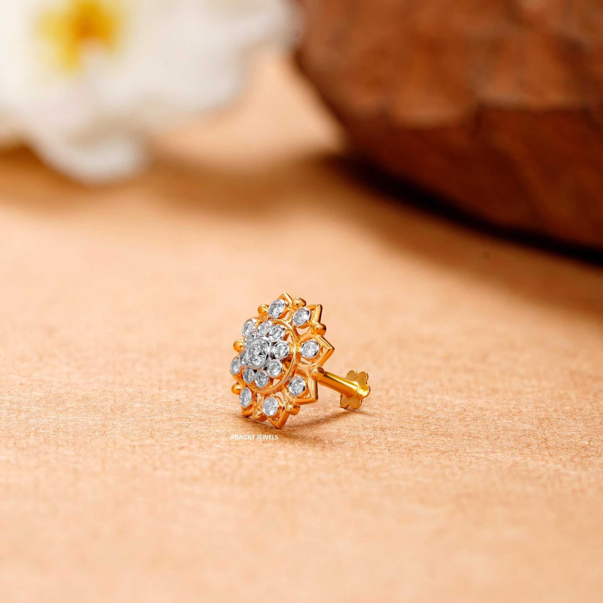 TradItlonal Impon Stud Nosepin Brilliant Cut Diamond,Handcrafted With Love. - PRAGAT JEWELS