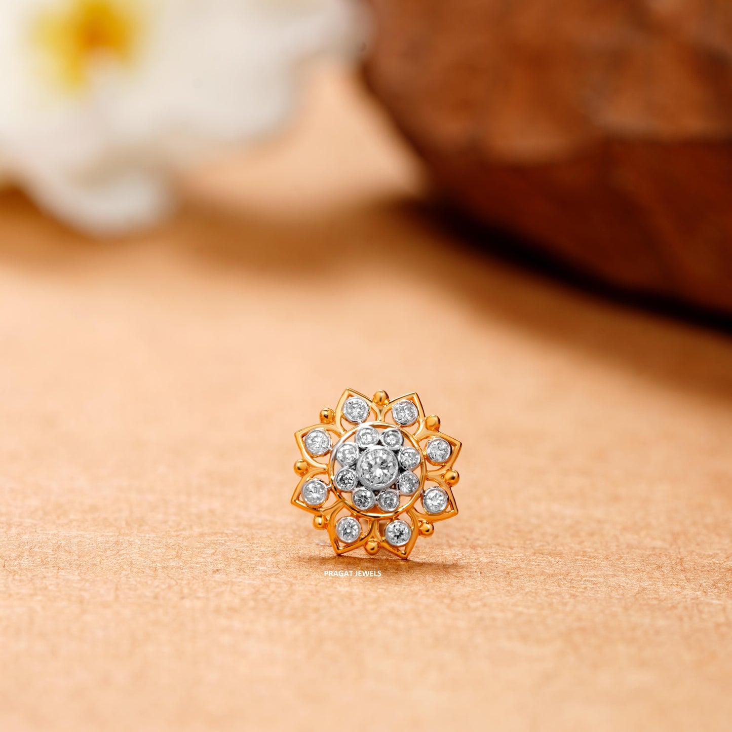 TradItlonal Impon Stud Nosepin Brilliant Cut Diamond,Handcrafted With Love.NP1069