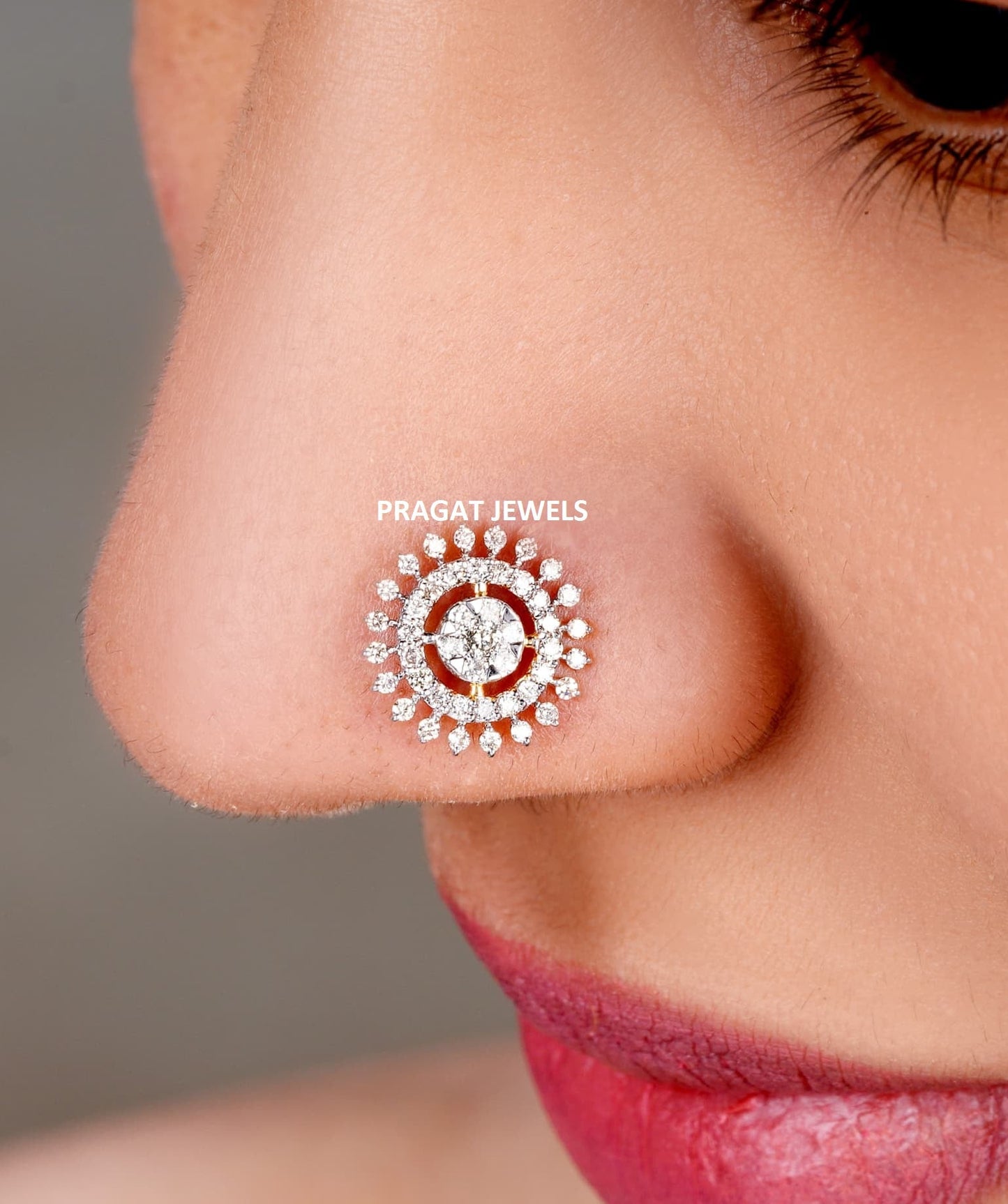 Diamond cocktail Nosepin for women Gift for The Percious One. - PRAGAT JEWELS
