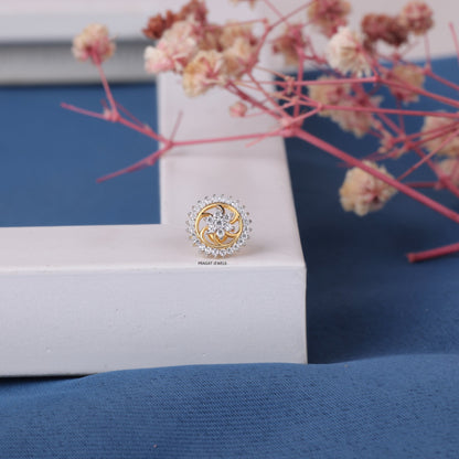 18K Yellow Gold Brillant Cut Diamond Hand crafted with love - PRAGAT JEWELS