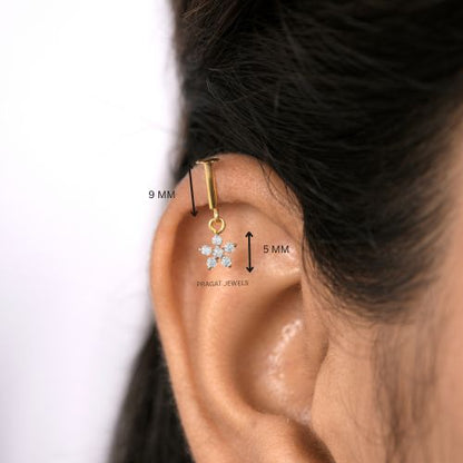 Diamond Cluster Helix Bugadi 18k Yellow Gold Brilliant Cut Diamond Handcrafted With Love.NP0143