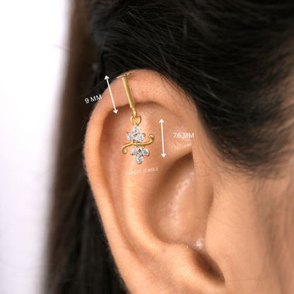 Natural Diamond Stud Diamond Helix Bugadi, Genuine Diamond Helix Bugadi NP0568