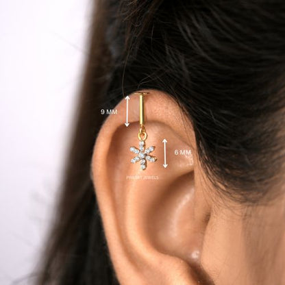 Flowers 18K Yellow Gold Helix Bugadi With Brilliant Cut NP0564