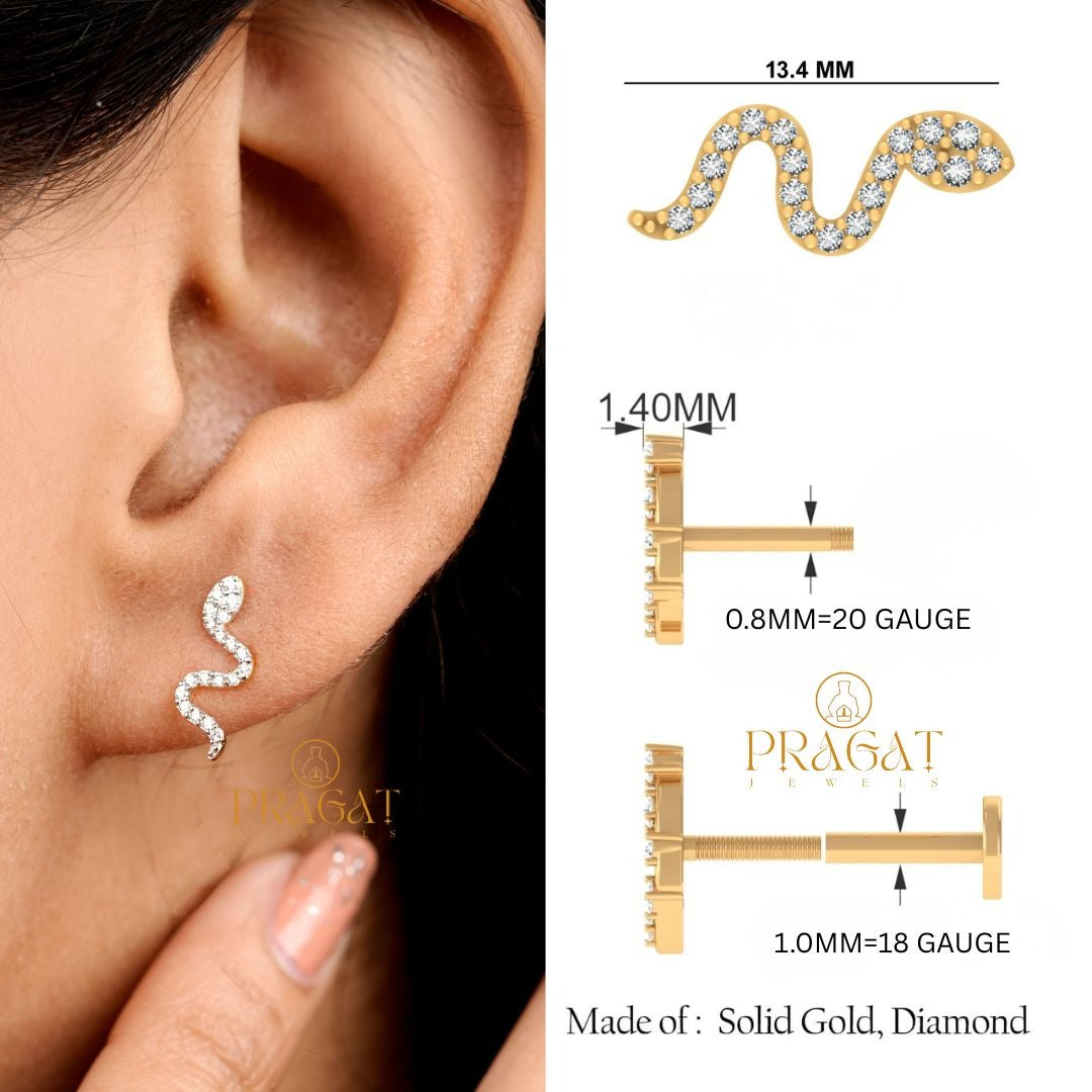 Gold Snake Stud Earrings, Bow Tie Earrings, Bowknot Earrings, Ribbon Bow Earrings, Bridal Party Gift, Earrings for Women NP1221