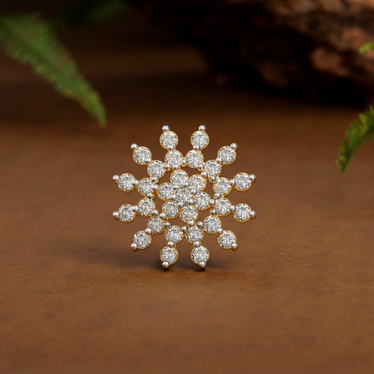 Indian Nose pin Diamond Nose Piercing Unique Nose Stud  Yellow gold Nose Stud Shape Nose Stud NP1119