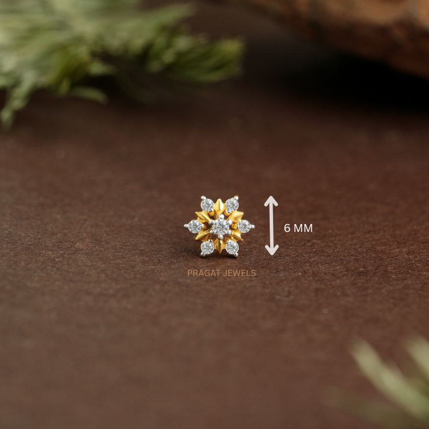 Floral Luxe Nosepin/Diamond Dew Flower Nosepin/Sunflower Spark Nosepin/np0773