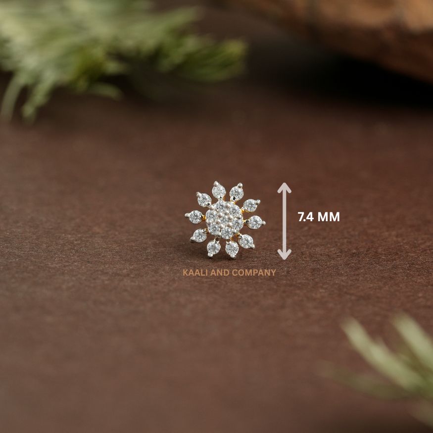 Snowflake Gold Nosepin/White Luxe Blossom Nosepin/iamond Starburst Nosepin/NP0708