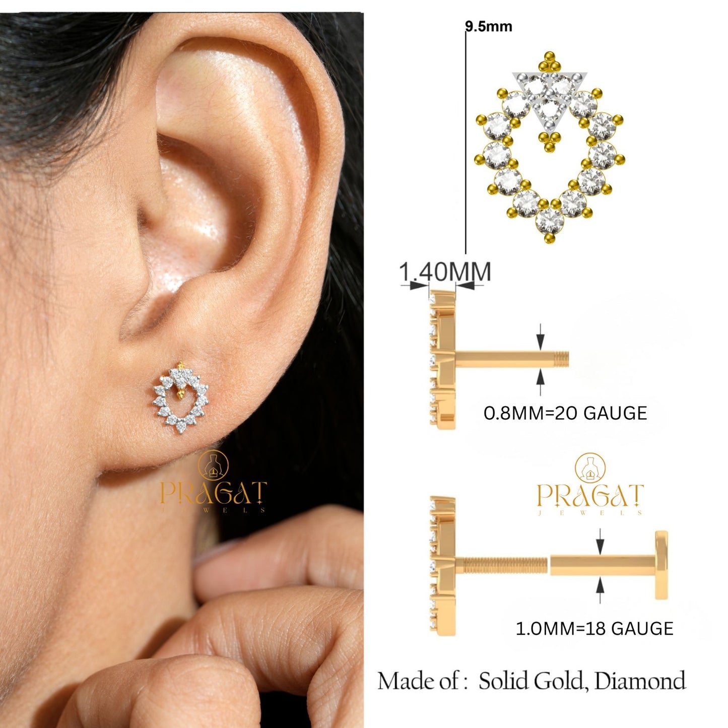 Celestial Bloom Gold Earrings/Twinkle Halo Diamond Earrings/Floral Spark Gold Studs/NP0975