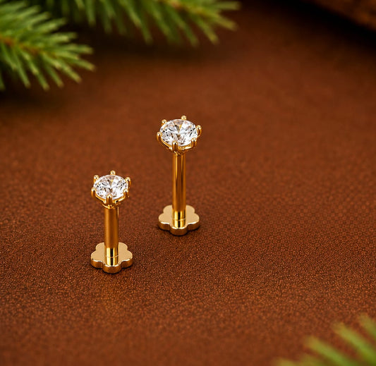 Gold Single Diamond Nosepin/Nosestud/Andi Elegant Nose Jewelry for Women Gift For The Real Diamond Nosestud ,