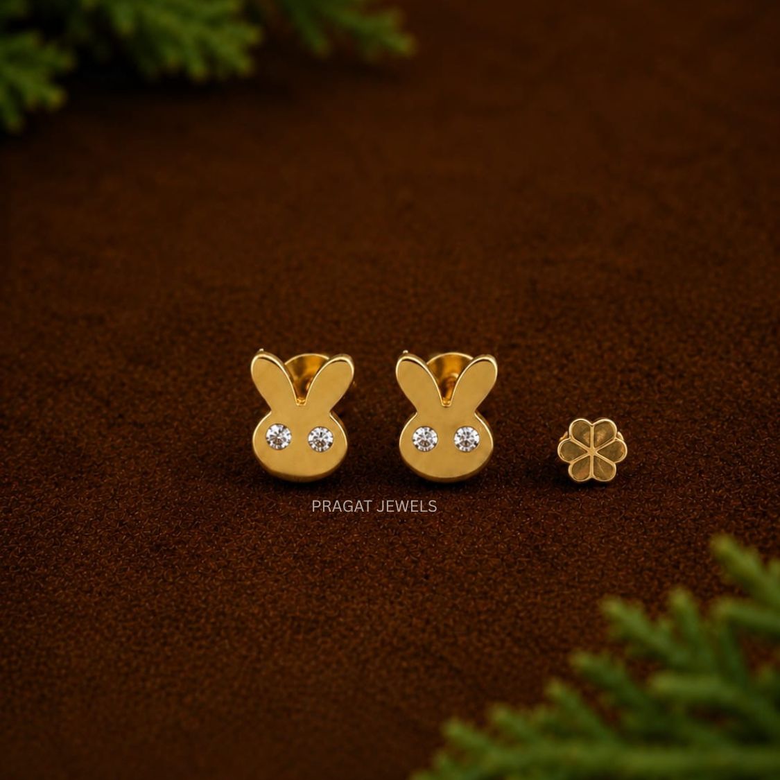 Baby Gold Stud Earrings/Tiny Bunny Gold Stud Earrings/Kids Gift Earrings Stud/NP1410
