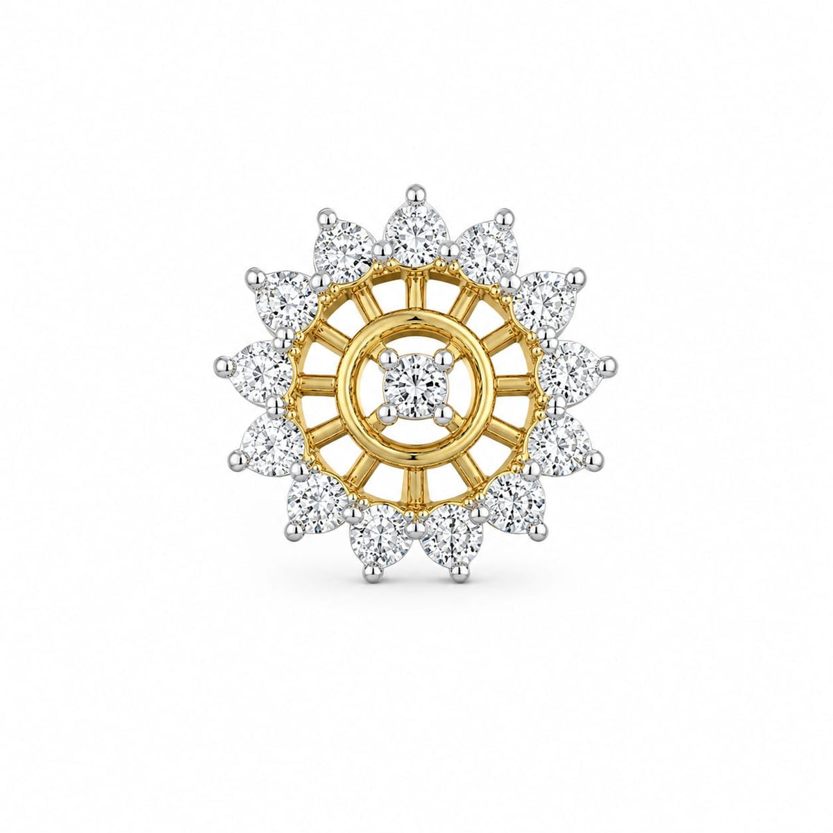 Floral Nose Stud/Radiant Sunflower Nose Pin/Traditional Floral Nose Pin for Women/NP1425