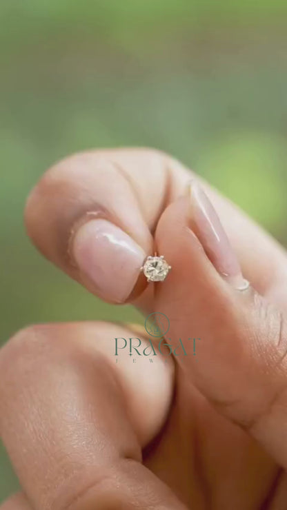 Gold Single Diamond Nosepin/Nosestud/Andi Elegant Nose Jewelry for Women Gift For The Real Diamond Nosestud ,